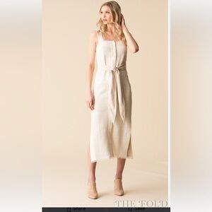 Nanushka Rita Tie Front Button Down Dress - White